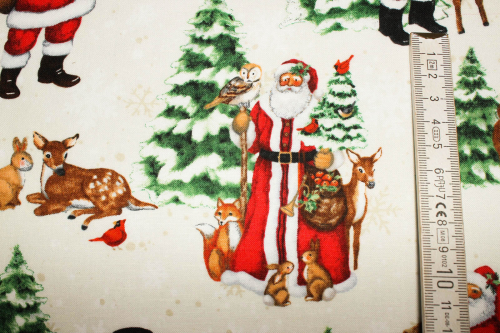 Designer-Baumwollstoff Winter Forest Scenic (10 cm)